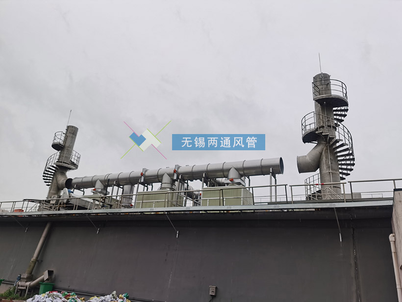 上海石洞口工程即將收工，不銹鋼自立式煙囪已全部安裝完畢